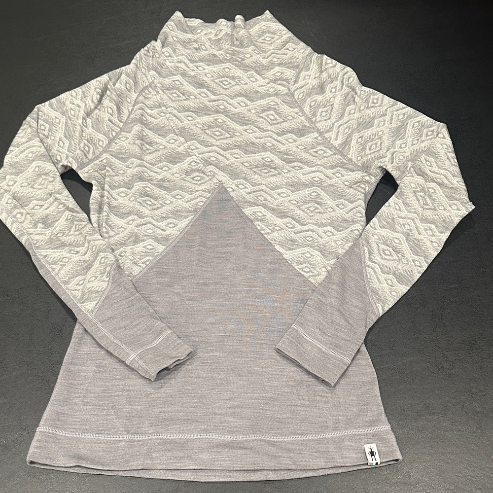 Smartwool Gray Patterned Long Sleeve Top - image 1